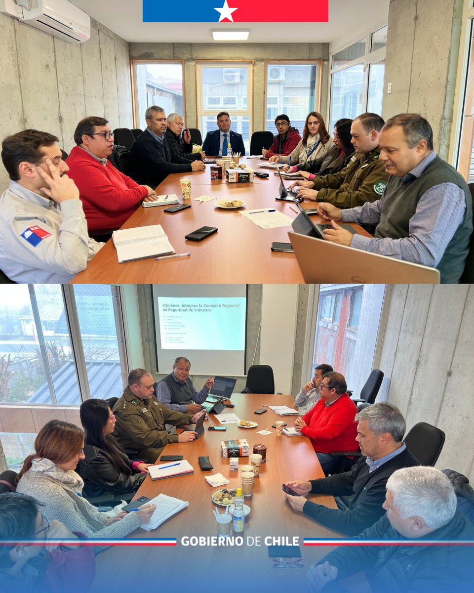 MTTLosRios's tweet photo. 📌 #AgendaMTT 
CORESET convocó a sesión de trabajo, donde junto a SENDA, Fiscalización de Transportes, Seremi de Educación, Seremi de Salud, Municipalidad de Valdivia, Carabineros y Ruta Temuco Río Bueno, proyectaron directrices en pro de la Seguridad Vial de nuestra región. https://t.co/RwJx9FmW2r