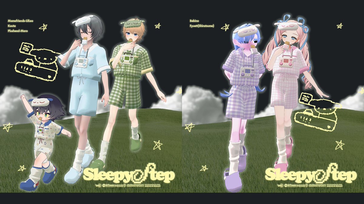 ZaappyQueue's tweet photo. 💤 6/6発売衣装 🐶

SleepyStepの着用イメージです！🐾
夜の雰囲気に似合うふんわりしたパジャマになっています🌙

また、overly optimistic様の新作アバター「べびの」にも事前対応させていただきました🍼
https://t.co/3k5ODXrr5U

#リルレオ #Kuuta3D #Maro3D #べびの3D #Fyuett https://t.co/4y1jHvJyU6