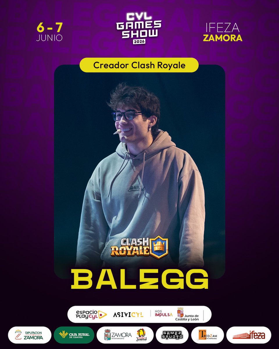 Real_BaleGame's tweet photo. Los próximos 6 y 7 de junio estaré en el @CylGamesShow junto a otros creadores.

Tendremos nuestro propio espacio de Clash Royale y Brawl Stars para conocernos, participar en actividades y pasar un gran fin de semana con la comunidad. 🎮

Entradas 👇

https://t.co/8HwSvOTJer https://t.co/fD1ciJ2hfj