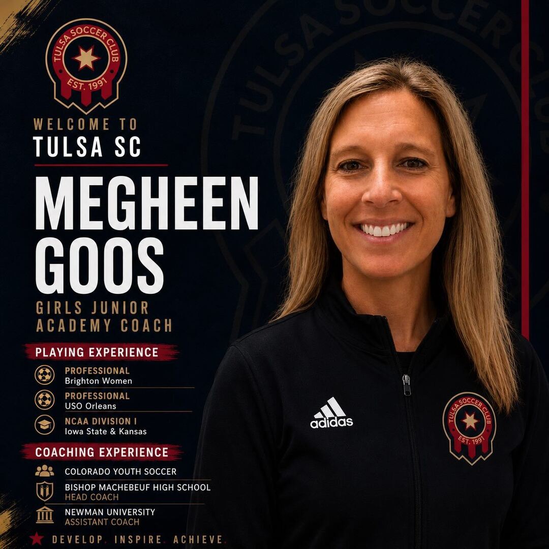 TulsaSC's tweet photo. Please join us in welcoming Megheen Goos to Tulsa Soccer Club as a Girls Junior Academy Coach!

Megheen brings an impressive background as both a player and coach, including professional playing experience with Brighton Women and USO Orleans, Division I … https://t.co/FucYw12oqa https://t.co/GSs4mm5FFa