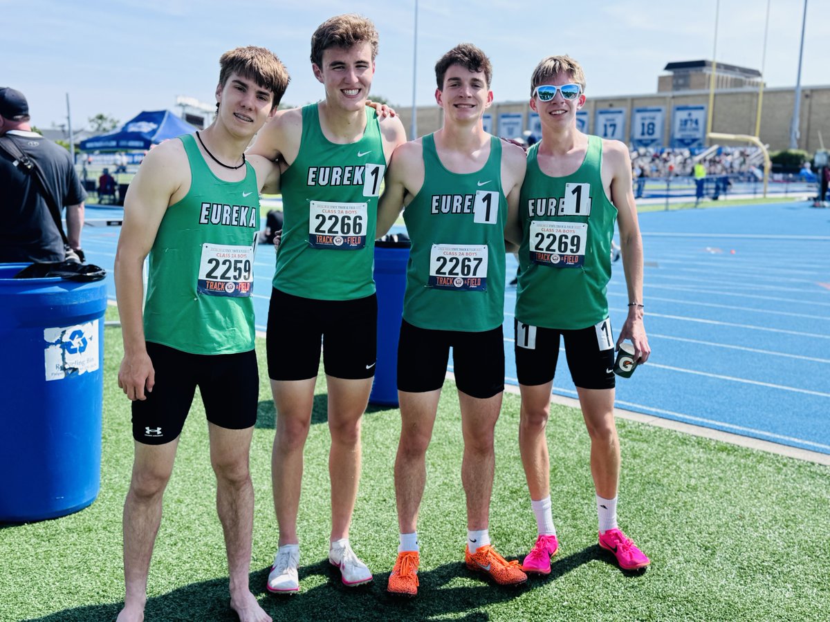BoysEureka's tweet photo. Congratulations to the 4x800 Relay team on advancing to tomorrow’s 2A final with a season best 7:56! https://t.co/3sm5WxmhBh