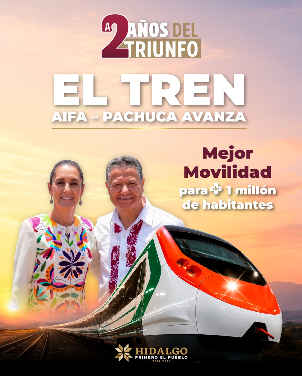 juliomenchaca_'s tweet photo. Hidalgo estará mejor conectado con el centro del país. 🚆

El Tren CDMX–Pachuca, impulsado por la Presidenta @Claudiashein, contará con 57.6 km de vía doble para acercar más movilidad, desarrollo y oportunidades a las familias hidalguenses.

#PrimeroElPueblo https://t.co/AzBm5syFrn