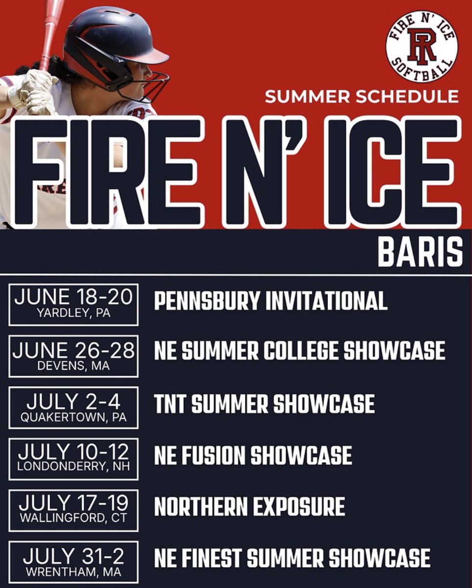 haleygomes8's tweet photo. Travel ball season is almost here. I’m so excited to be back on the field with a great team! Here is a schedule of all of my upcoming tournaments for this summer. ⬇️⬇️ @fire_ri @CoachFons_Brown @jbaris3 @MaxPreps @NCAASoftball @NCSA_Softball @CoastRecruitsSB https://t.co/QrDu1RGxU9