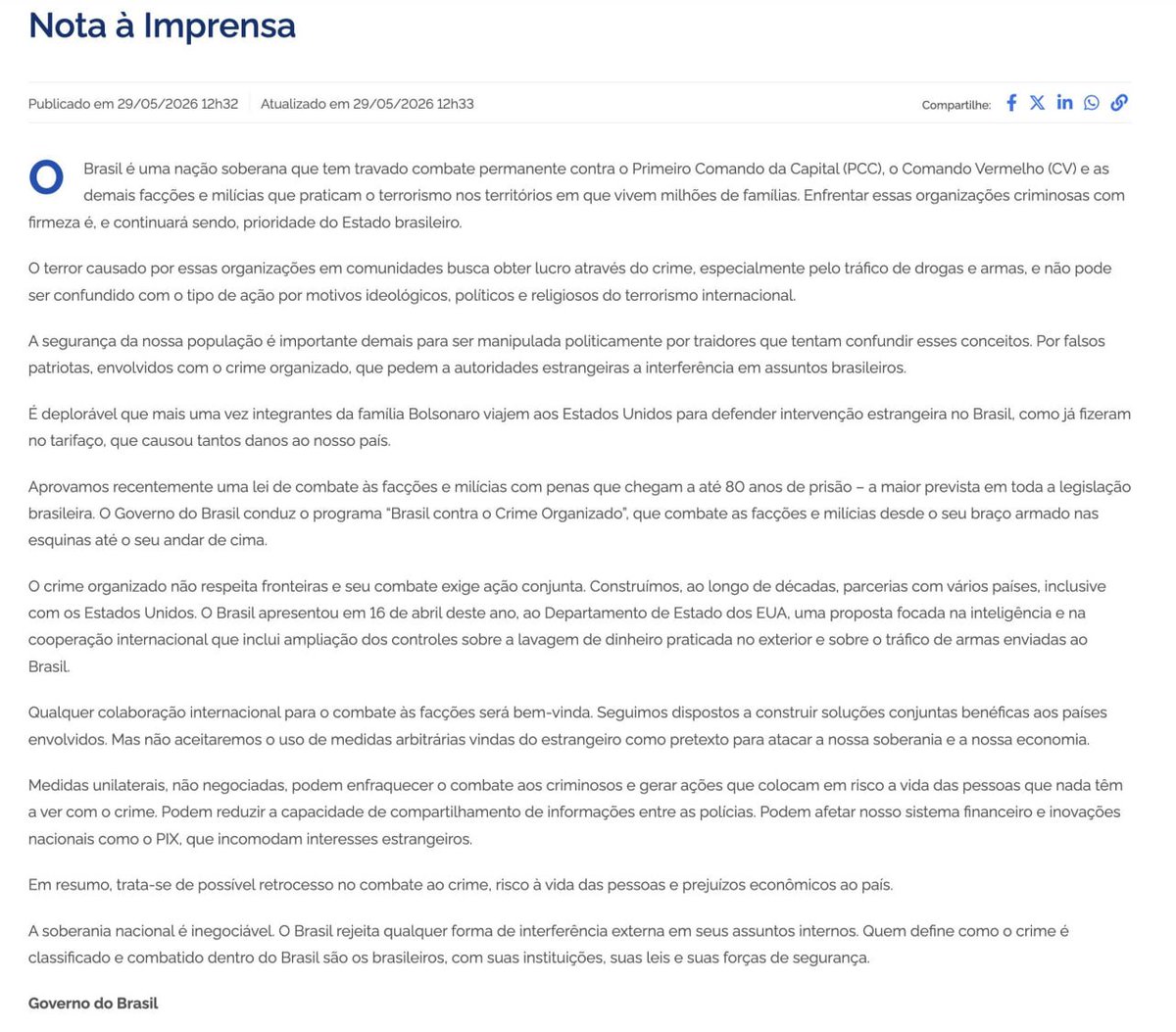Camarote da República tweet media