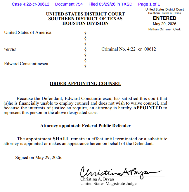 Guruleaks1's tweet photo. Federal Court Appoints Public Defender for Edward Constantinescu aka @MrZackMorris in Atlas Trading Criminal Case https://t.co/AMW7llht0T
