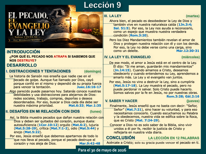 rembertosarzuri's tweet photo. ¿Por qué el pecado nos atrapa si sabemos que nos destruye?
✅¡Repasemos la #LESAdv 9!  
✅#PrimeroDios 
✅Compártelo!!!! https://t.co/P3LMRov9Dv