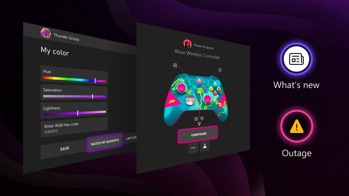 klobrille's tweet photo. Coming to Xbox Series X|S:

• The Xbox Accessories app now shows an image of the specific Xbox controller you have connected
• More OS color options (specific hex color code)
• What's New release notes directly on Home’s top navigation

https://t.co/I6leZk3jO2 https://t.co/zD50yH5HNS