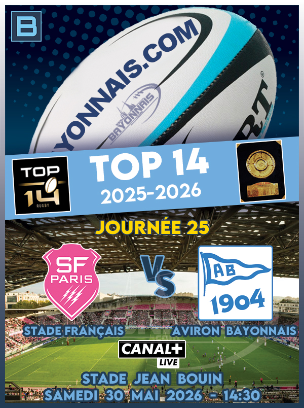 bayonnais_com's tweet photo. Stade Français - AB     🙂 🔵⚪️ La Fiche du Match  :     https://t.co/kmnWPmWuVh https://t.co/t6sejahJbo