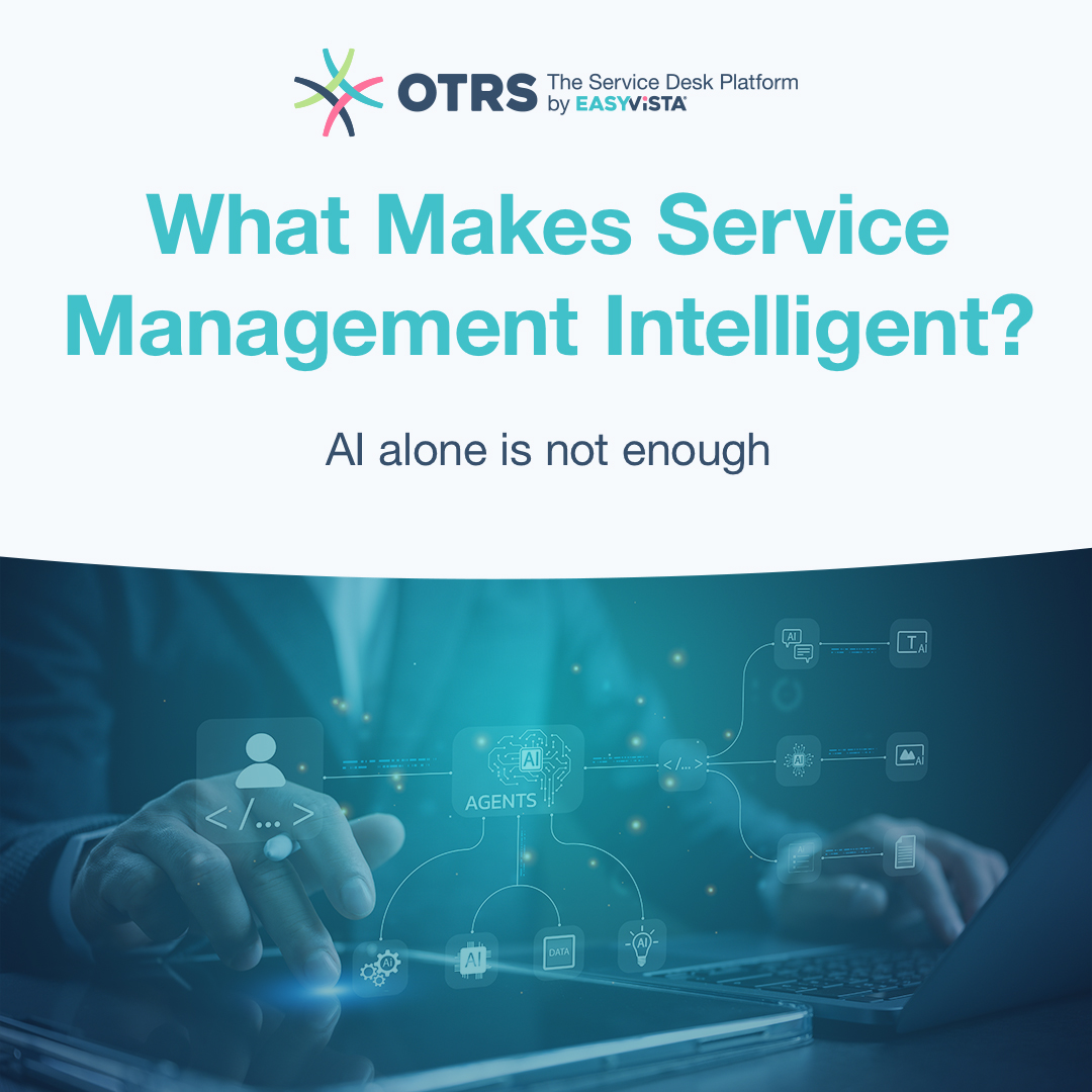 OTRSGroup's tweet photo. Many organizations are introducing #AI into service management, but technology alone does not create value.

Intelligent #ITSM requires the right combination of AI, automation, integrations, and optimized workflows. 

Read more: https://t.co/nIs5CWhzkS https://t.co/nnOWeY18EO