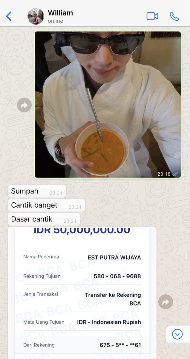 claryvelle's tweet photo. — william bingung mau apain duitnya yang banyak itu jadi yaudah tf ke pacar aja

#williamest one tweet au https://t.co/13KDjNW246