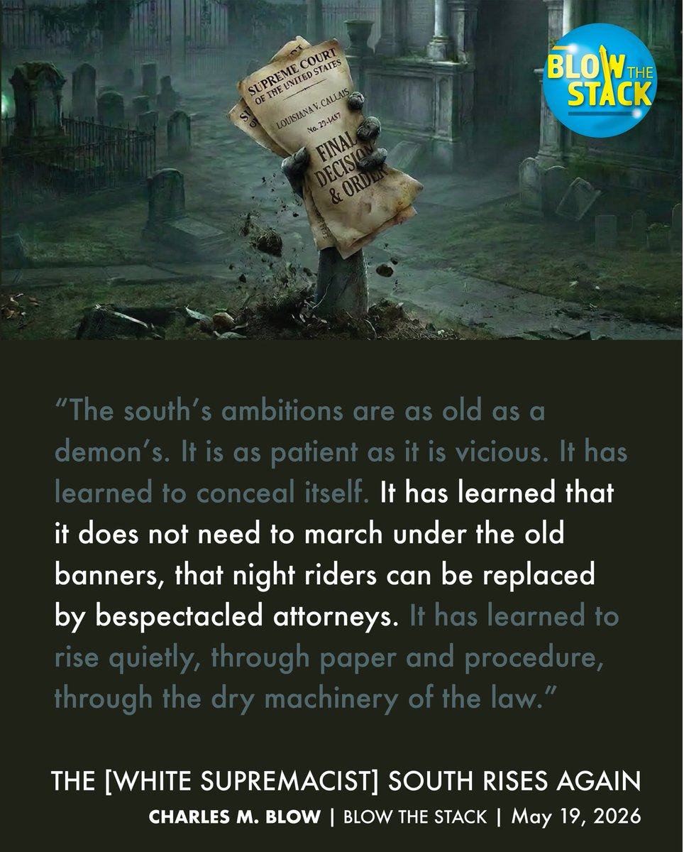 CharlesMBlow's tweet photo. Read my new Substack column on the white supremacist South rising again: “The south’s ambitions as old as demon’s.” https://t.co/lUzQaBhDwI https://t.co/KKYvsLW0kA