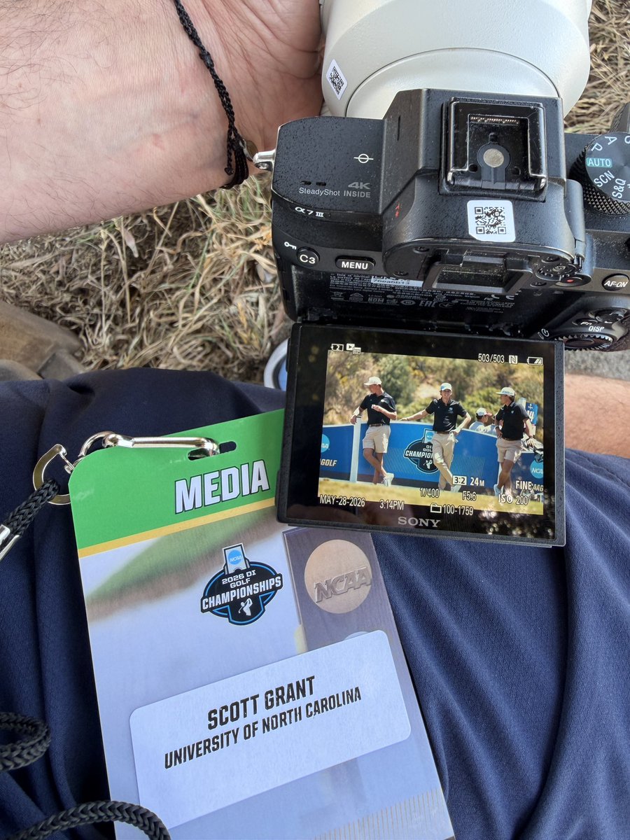 DocGrantEdu's tweet photo. Excited to spend a few days supporting @uncmensgolf 🐏🔥 behind the lens at the #NCAAChampionships !
#TarHeelTough #CameraCrew https://t.co/ah4A0kdmP4