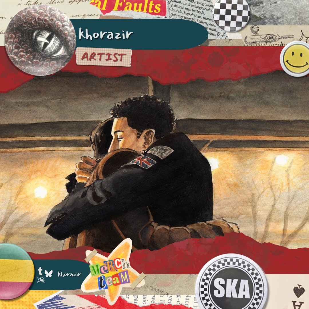 DBDAUplifts's tweet photo. Artist Spotlight 🏏✨   

Meet khorazir, a member of our merch team and a paired page and feature artist for Pins &amp; Patches! They can be found on Tumblr, Bluesky, and AO3 at khorazir. 

#DeadBoyDetectives 
#CharlesRowlandZine https://t.co/DBjXDsAqZ4