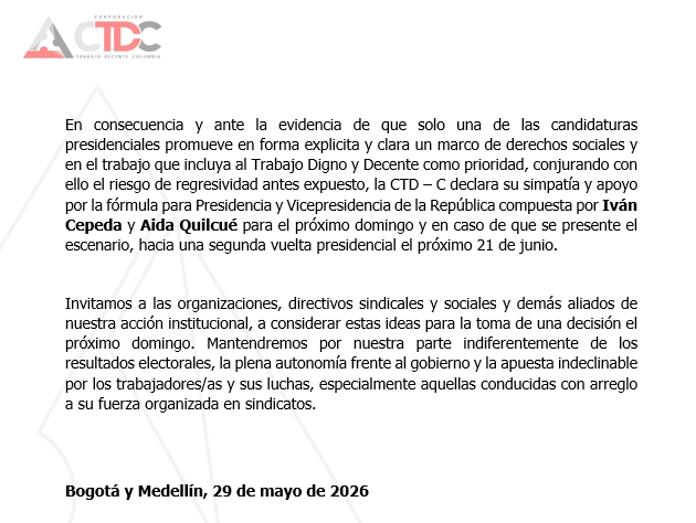 CTDColombia's tweet photo. Acá nuestra declaración completa: https://t.co/rDFKhfbKYr