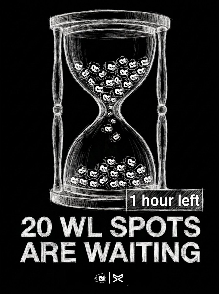 ARMY_XRP589's tweet photo. In 60 minutes the gates close... ⏳

If you haven't completed all the requirements yet, this is your last chance to secure a shot at one of the 20 whitelist spots.

The 20 winners will be revealed on Sunday. 🐵⚔️

Good luck everyone.
https://t.co/fJx0luRqt4 https://t.co/wSXLtdTGoY