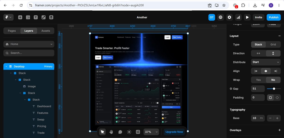 CipherUI's tweet photo. Designed and built this crypto hero section entirely in Framer⚡️
Wanted it to feel like a modern crypto terminal instead of just another landing page.
Built in Framer.
#Framer #WebDesign #UIDesign #LandingPage #CryptoUI #Web3Design #ProductDesign #CreativeDev https://t.co/AckWEsp3Ae