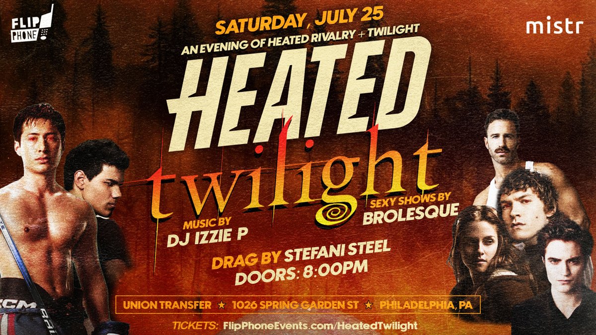 UnionTransfer's tweet photo. *Just Announced*
➡️7/25 HEATED TWILIGHT: A Heated Rivalry + Twilight Dance Party - The rivalry heats up...by twilight.
🎟️On Sale Right Now... https://t.co/OkS88L19DG https://t.co/LhXDaK6J2V