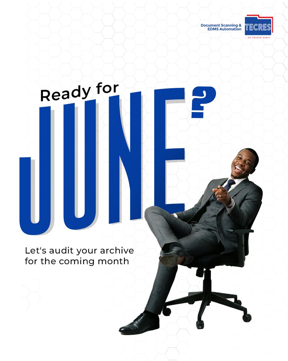 JuliusMacaulay's tweet photo. New month, new momentum. 

Is your archive ready for June, or are you carrying May’s chaos into a new month? It’s time for a quick audit.

 Digitize the essentials.
Shred the risks.
Reclaim your focus.

Let’s go beyond paper before the month ends. 

 #DigitalGlory
 #Tecres https://t.co/ia1IPMNGfR