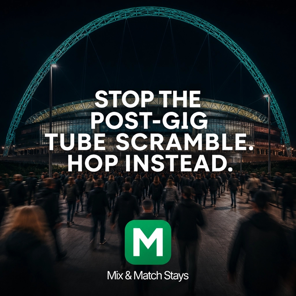 MixMatchStays's tweet photo. Stop the post-gig tube scramble. Hop instead. 🏨🤘 Stay near Wembley/O2 for the gig, then hop to Shoreditch for the weekend. One basket, one checkout, all the vibes.

Book at https://t.co/PNgwzHPp2W 🔗

#HotelHopping #MixMatchStays #Travel #HotelBooking https://t.co/k5na1rUwsr