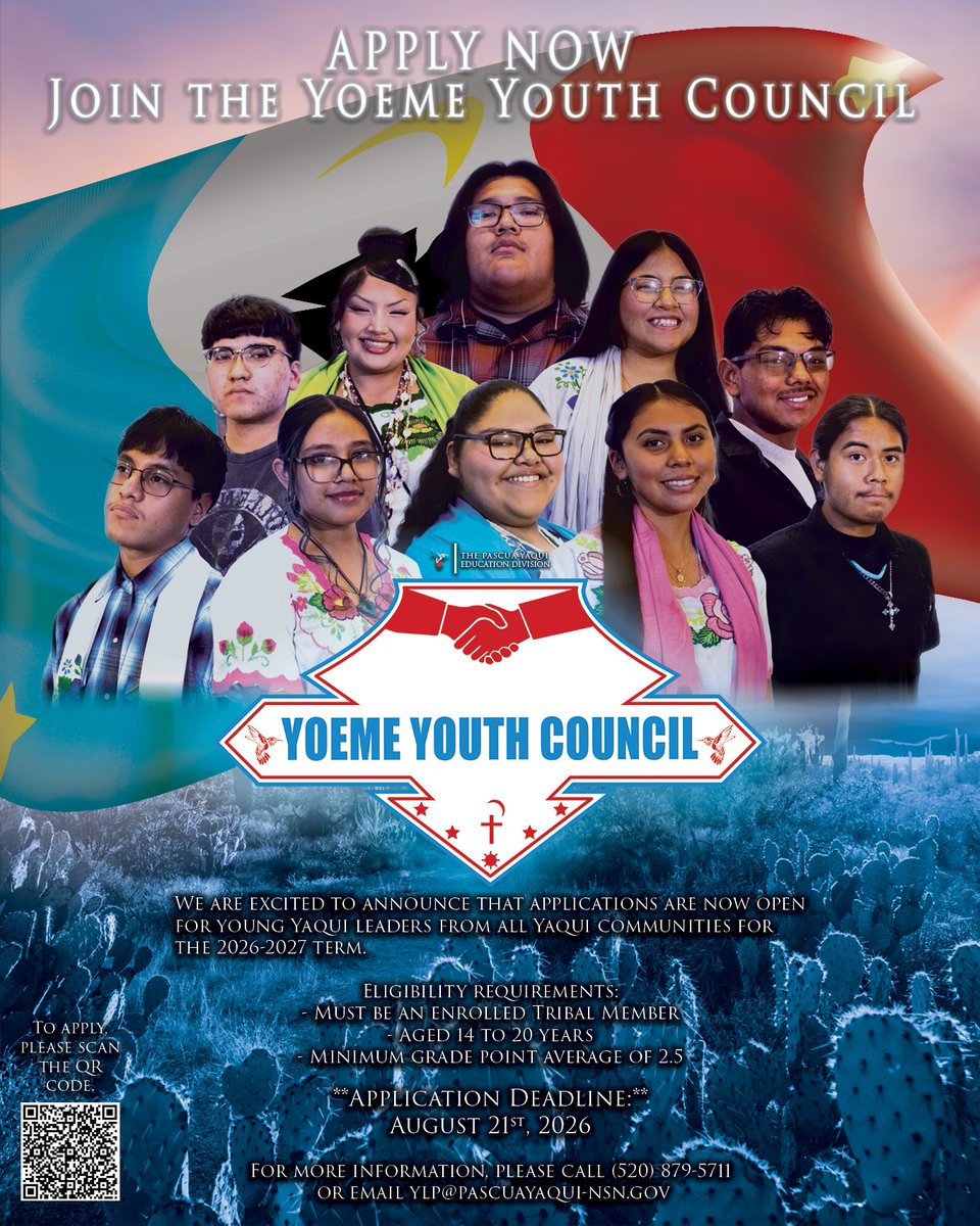 pytribe's tweet photo. The Yoeme Youth Council is excited to announce that applications are now open for the 2026-2027 term. https://t.co/tB0sicM4yy