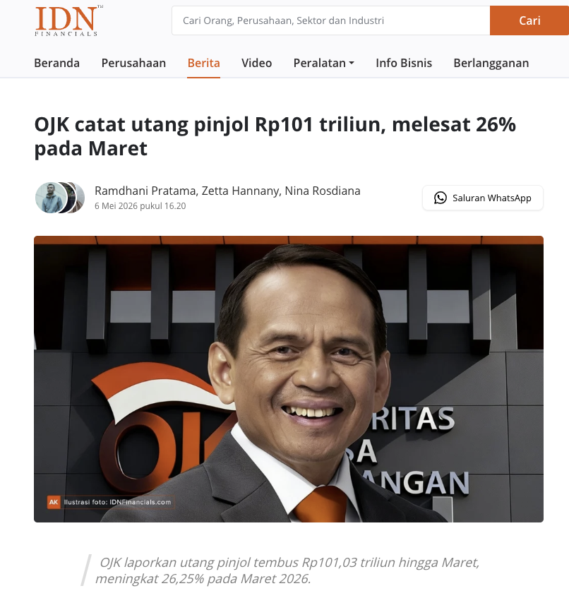 dhimaspp's tweet photo. Lo tahu nggak? 'Inflasi rendah 2%' Indonesia itu DIBELI pakai uang pinjolnya rakyat. Badge of honor apa ini?😤

Pinjol tembus Rp101 triliun. Tumbuh 26% dalam setahun.

Jadi yang terjadi: harga naik dilawan secara kosmetik. Yang bayar 'obat' kosmetik inflasi itu ya masyarakat sendiri pakai utang. Bukan Gaji! 

Kalau ekonomi lagi bagus, ngapain rakyat pinjem Rp101 triliun!