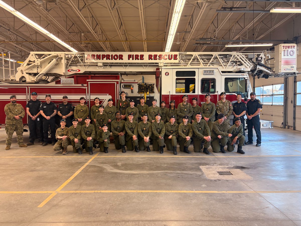 arnprior's tweet photo. Last night, the Arnprior Fire Department had the pleasure of welcoming the 2360 Arnprior Royal Canadian Army Cadet Corps to the station for their annual visit. https://t.co/keGHgasgXK