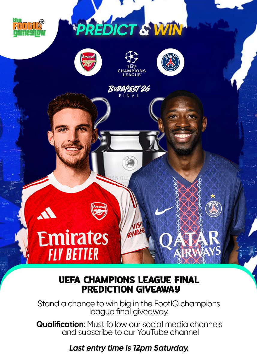 TheFootIQ's tweet photo. 🚨 PREDICT AND WIN 

Drop your predictions NOW! https://t.co/VCCoQAt9Z4