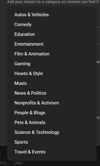 Le_Alchemist's tweet photo. has anyone ever talked about how @YouTube  category selection is shit, like I wanna stream working on electronics and minis, what do I even select. Painting minis isnt "Science &amp; Technology" nor is it "Gaming" https://t.co/q3AnsZmpcM