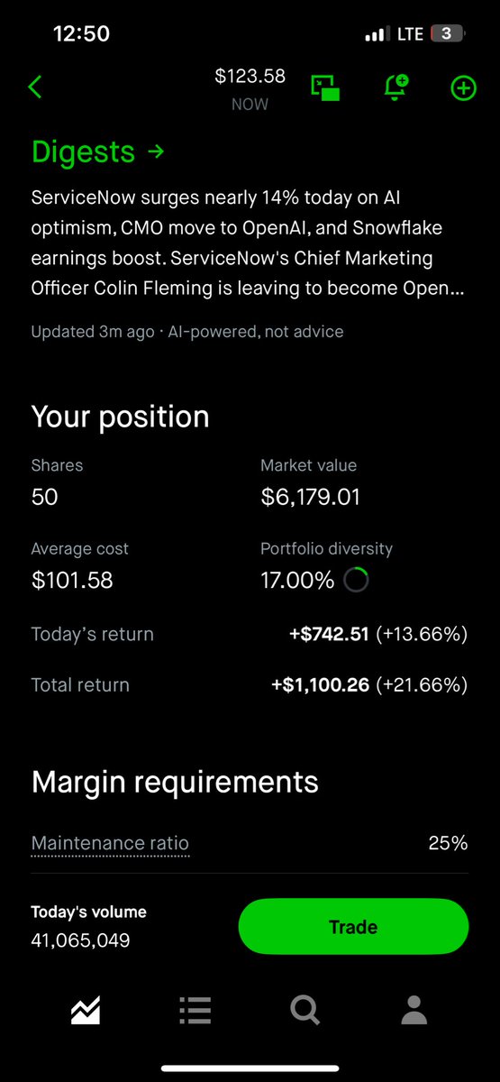 VoidTradeThis's tweet photo. I saw the vision. I owned some pre-stock split. Saw the value at $90 and bought in lowering my average. $NOW next 1T company. Up 1400% on my $MU. $NOW is next https://t.co/Lb3DSoOmo0