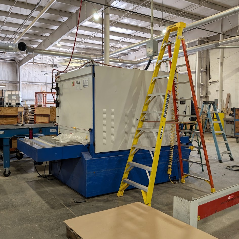 YoderLumber's tweet photo. Getting it dialed in. Our upgraded 52" sander is going in now—another tool to help us tighten up finish quality and keep delivering consistent results our partners can count on. https://t.co/IjtljuesGa