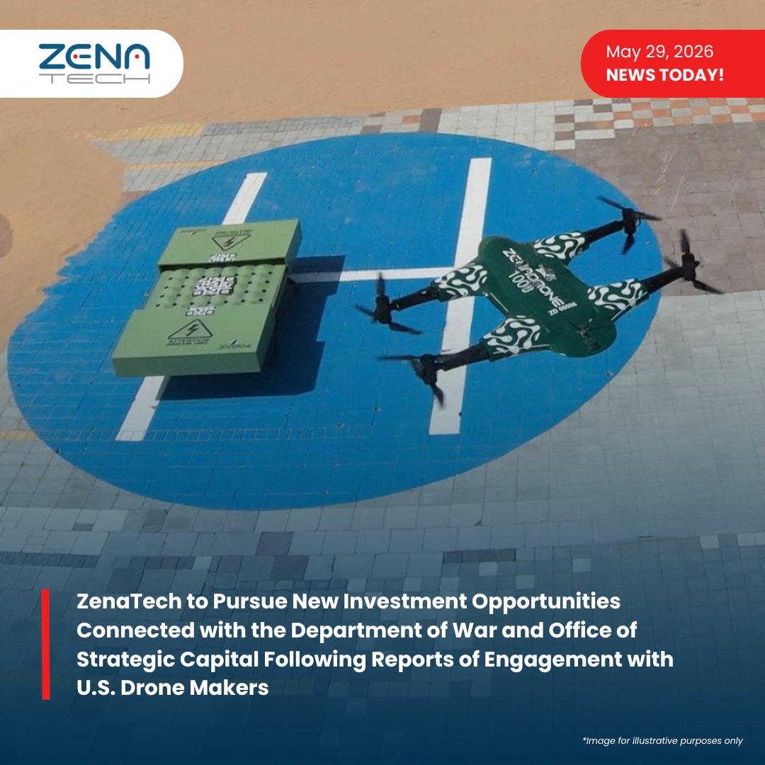 ZenatechInc's tweet photo. ZenaTech announces it plans to pursue opportunities from the U.S. Department of War, following a recent Wall Street Journal article stating that the Trump administration is in discussions with U.S. drone companies and that it would begin considering new investments in U.S.-based drone manufacturers. As a leading emerging domestic drone manufacturer committed to a National Defense Authorization Act (NDAA)-compliant supply chain, the company believes its @ZenadroneInc  subsidiary is well positioned to support the Defense Department. The Company intends to pursue opportunities aligned with the U.S. government's objectives to expand domestic production, accelerate the deployment of affordable and scalable autonomous systems, and strengthen national security, including initiatives supported through the Office of Strategic Capital (OSC).

“These are important opportunities as the demand for more advanced technology increases.  We believe our defense platform provides true innovation in the market through our integrated suite of products that offer both flexibility and cost-consciousness, allowing for a leaner, precision-oriented line. We look forward to the opportunity to collaborate with the U.S. Defense Department and the Office of Strategic Capital toward a strategic investment intended to help us drive this technology into the future,” said @ShaunPassleyPhD, ZenaTech CEO. “We intend to provide updates on our discussions as they develop.”

Read the full story: https://t.co/JCsRaQ1XHn

$ZENA $49Q #ZenaTech #DefenseTech #DroneTechnology #AIDrones #AutonomousSystems #CounterUAS #MilitaryTech #GovTech #TechInnovation #FutureTech