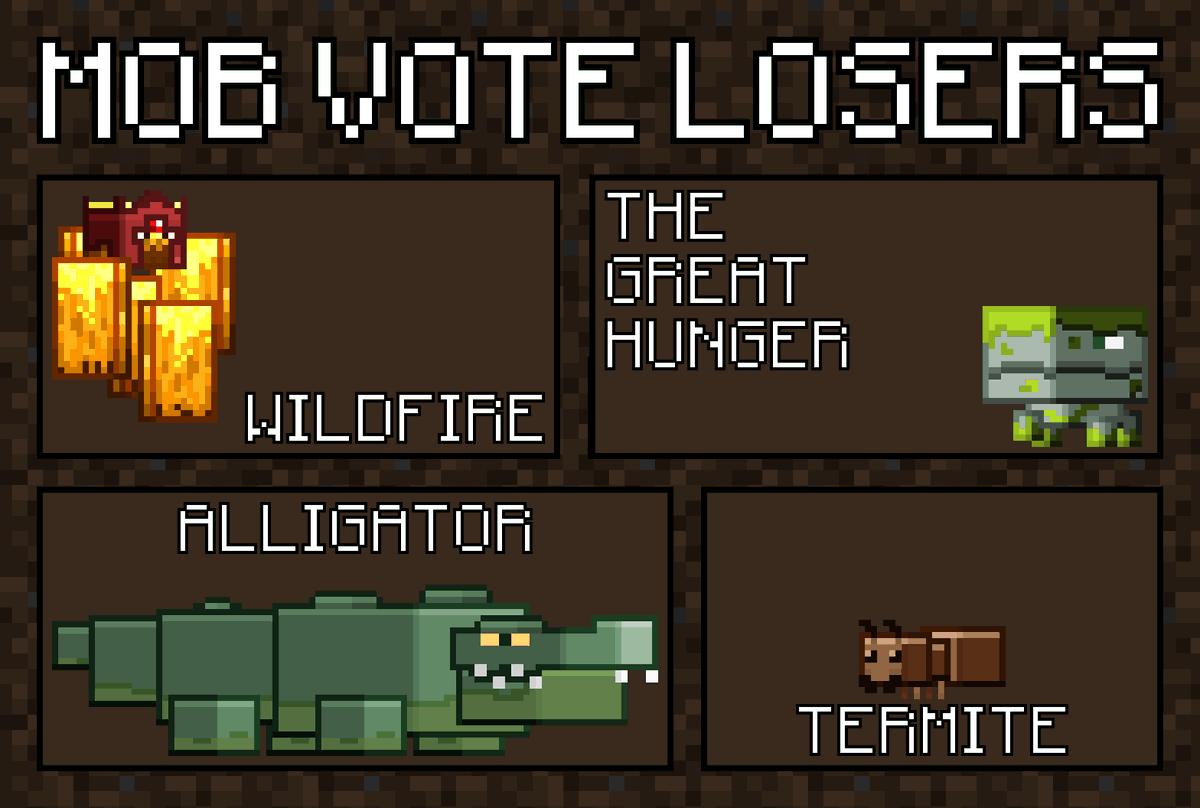 EvasiveAce's tweet photo. Some #Minecraft Mob Vote losers I did in the Mob Vote art style. 

P.S. Add the Penguin and Crab!! 

#Minecraft #PixelArt #MobVote https://t.co/5mbHx6Atm1