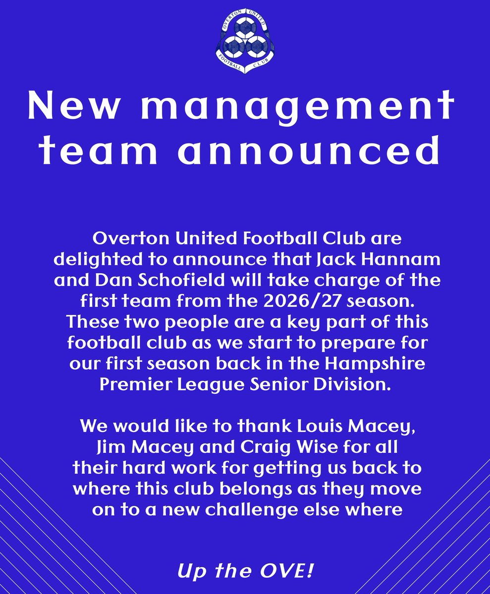 overtonunited's tweet photo. New season new management team! 

Hard work starts now! 👊

#OUFC || #uptheOVE https://t.co/DdK9YNFIA7