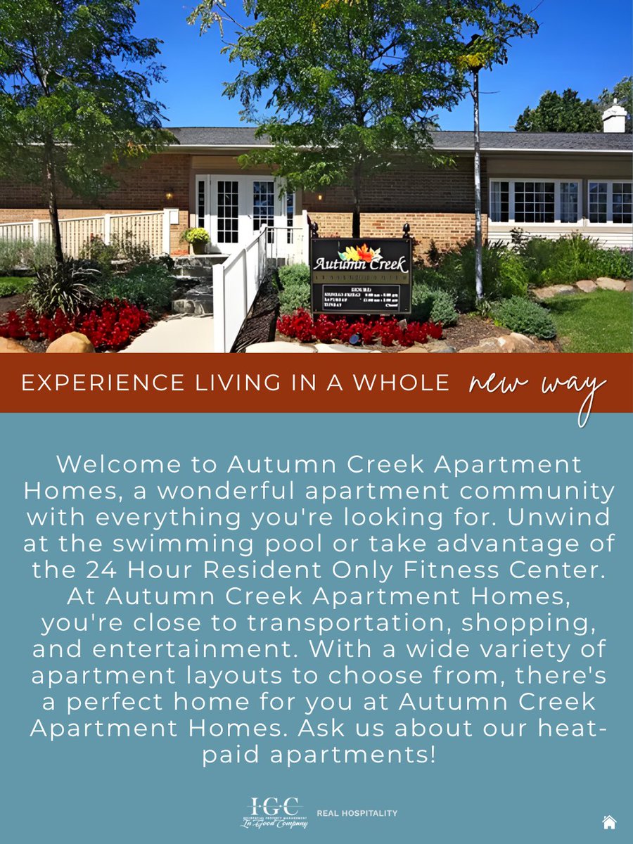 AutumnHomes's tweet photo. Experience living with resort-style amenities and community vibes. Come take a tour! 🌈 https://t.co/ofngC1r0D9