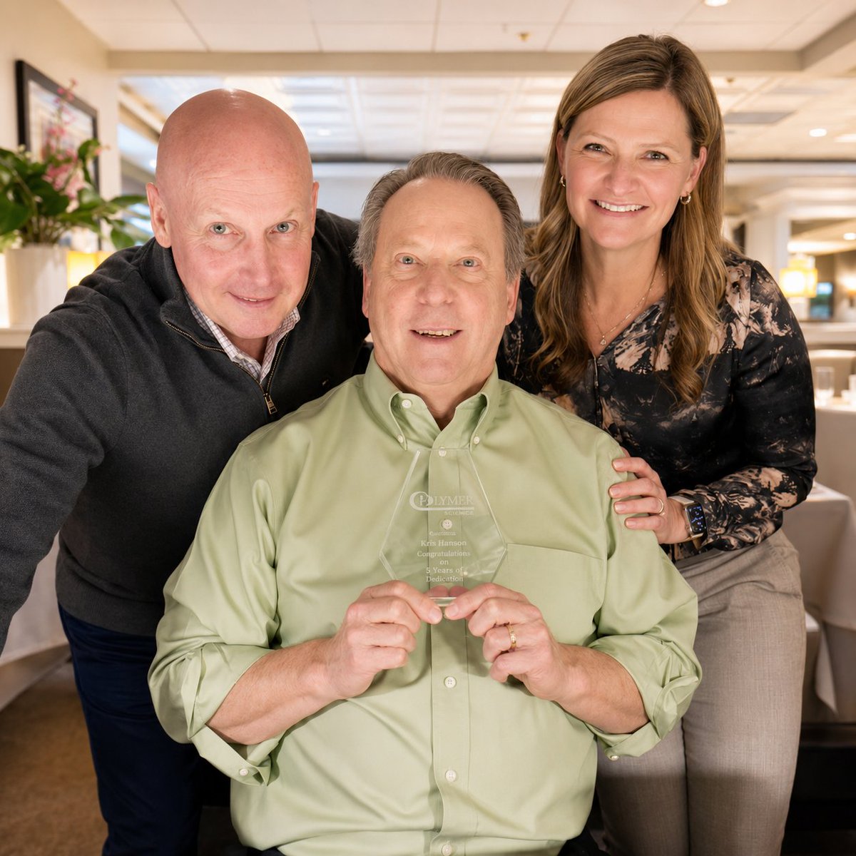PolymerScience_'s tweet photo. Congratulations to Kris Hanson on his retirement after an accomplished career of more than 45 years across automotive, energy conversion, consumer electronics, &amp; advanced materials markets. Thanks for your contributions to Polymer Science &amp; the industry. We wish you all the best. https://t.co/9fMDsSe32e