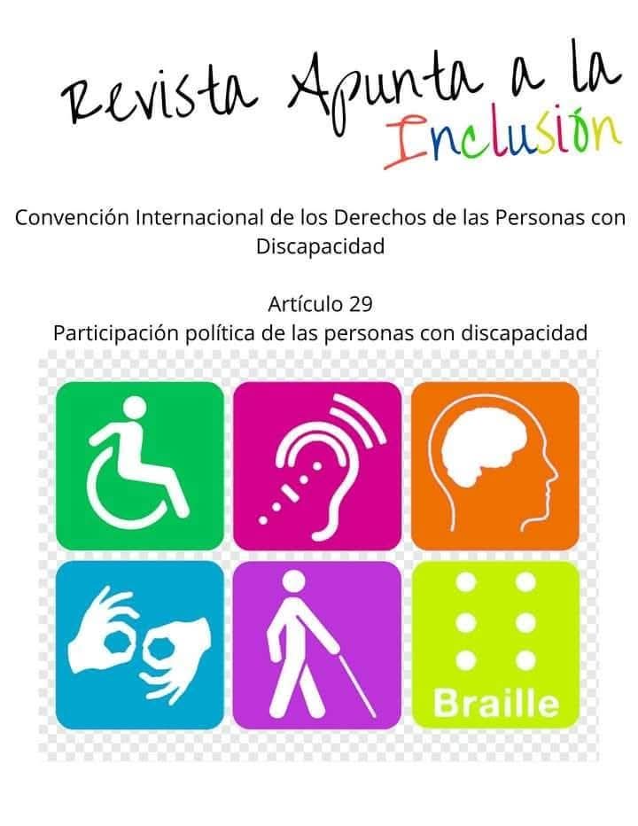 ApuntaInclusion's tweet photo. Artículo 29 de la Convención Internacional de los Derechos de las Personas con Discapacidad: Participación Política de las Personas con Discapacidad. 🙂👌 https://t.co/Cy9q6YGLKR