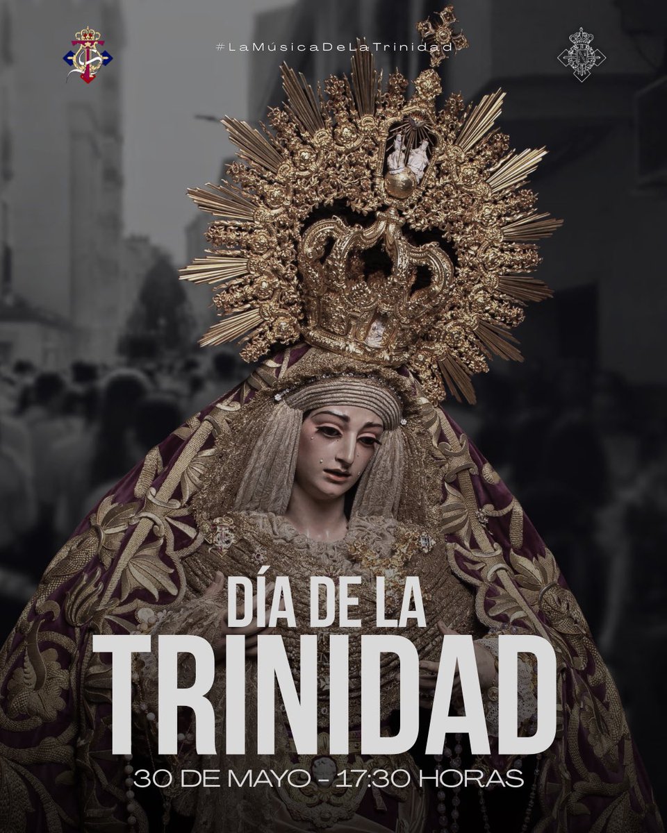 BM_Trinidad's tweet photo. [𝐏𝐑𝐎𝐂𝐄𝐒𝐈𝐎𝐍]

Mañana acompañaremos musicalmente a María Santísima de la Trinidad Coronada en su procesión, como cada año.

Una cita muy especial para todos los que formamos parte de esta formación.

🕠 17:30 horas

@cautivotrinidad 
#LaMúsicadelaTrinidad https://t.co/RGJw9lag7A