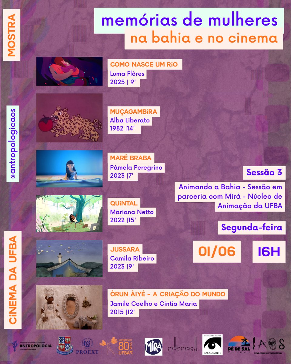 gloriabells's tweet photo. nessa segunda, às 16h, no cinema da ufba, em salvador, vamos fazer uma sessão linda com a presença de alba liberato, pioneira da animação. tudo de graça, só chegar! chamem gente e acompanhem mais aqui
https://t.co/vCoFUC1Yp7 https://t.co/oyv4qpWCQT