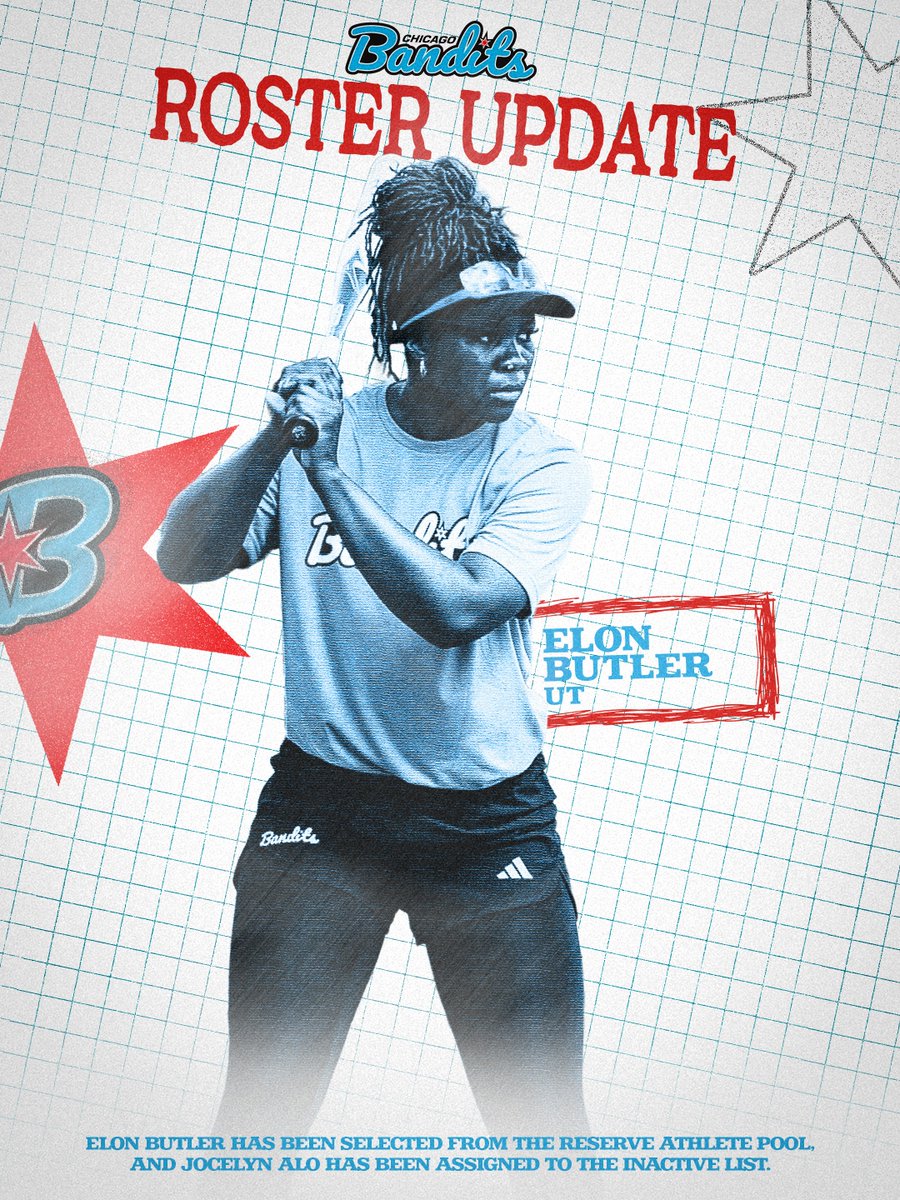 AUSL_Bandits's tweet photo. Elon Butler is a Bandit 🤠

Butler joins the Chicago Bandits after being selected out of the reserve pool as Jocelyn Alo prepares for her return following the birth of her son.

read more: https://t.co/K0HQlytHfy https://t.co/EtNKZhO4vJ