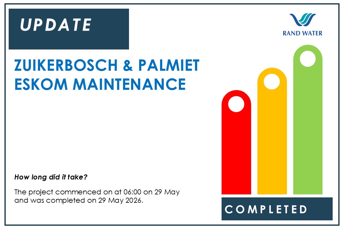 Rand_Water's tweet photo. 🚨Maintenance Update🚨
#RWPlannedMaintenance2026  #RWWaterDemandManagement 
#RWWaterSupply
#RWWaterSustainability
#RWInfrastructure
[NS] https://t.co/KLYXMnTAA3
