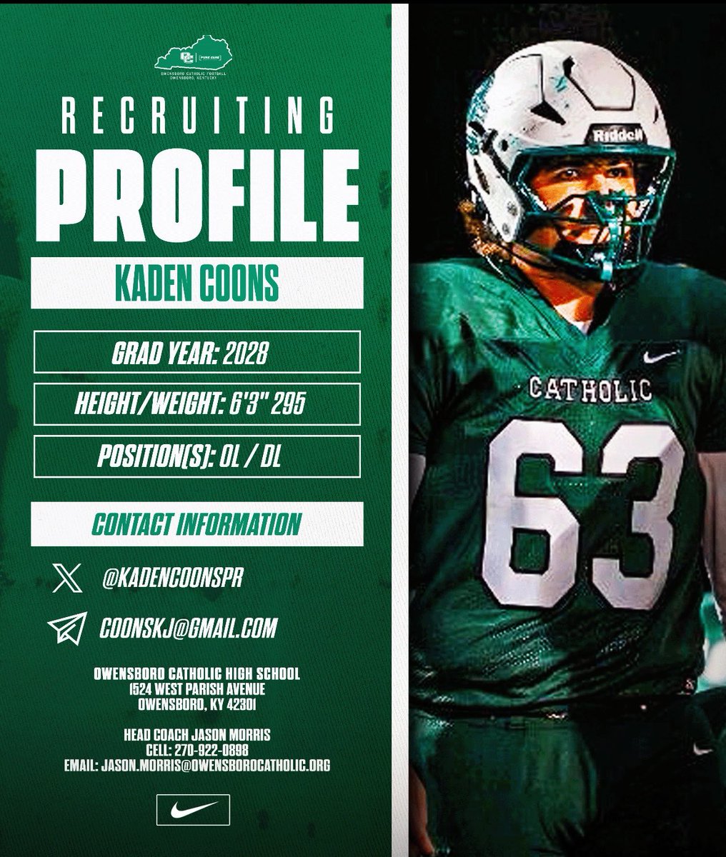 OCHS_Recruiting's tweet photo. Come here, Go anywhere⭐️

Recruiting Profile for Kaden Coons.

#BuiltByCatholic #AcesRise
@KadenCoonspr @OCath_Football https://t.co/xRgl9kZJ9X