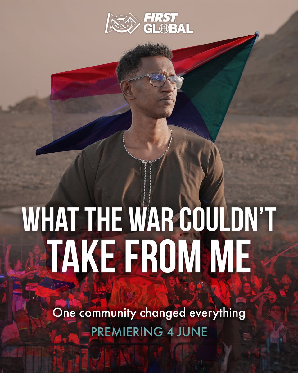 F1RSTglobal's tweet photo. War changed everything, but it couldn't change who he was. Follow the journey of Team Sudan's inspiring Mentor, Osama, in "What the War Couldn't Take From Me" premiering on YouTube 4 June.

#Hope #STEM #Sudan https://t.co/mJZnBzrT1K