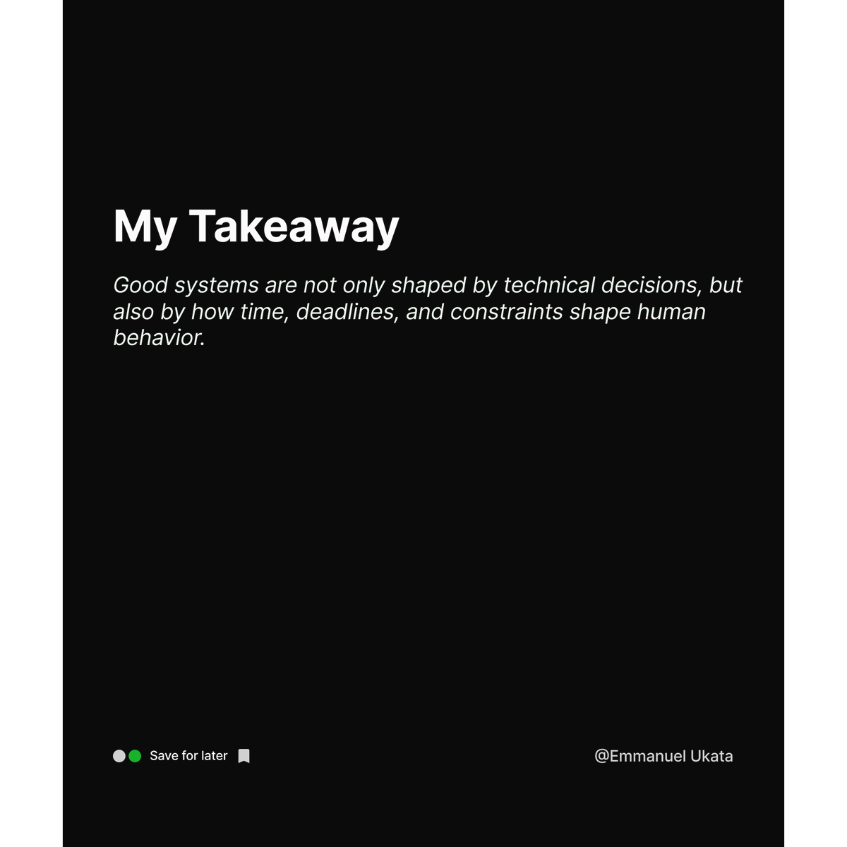 katadevdesign's tweet photo. The deeper I study software engineering, the more I realize:

too much time can sometimes create:
Overthinking,
Over-engineering,
and unnecessary complexity.

Constraints shape systems, too. https://t.co/umTdn8C0IE