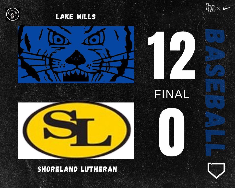 LcatsAthletics's tweet photo. Lake Mills Baseball opened WIAA Regional play with a 12-0 victory over Shoreland Lutheran! ⚾️

The L-Cats advance to the Regional Semifinal and will travel to Delavan-Darien on Tuesday, June 2. First pitch is set for 4:45 PM.

#LCatPride https://t.co/6YIODgJUvP