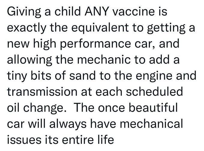 SPeur66's tweet photo. Google a few words out of this boiler plate. 
https://t.co/9XjsYZQRov
 It is all over the country.  Reads like the Apostolic creed https://t.co/oDK9Hr5xVG. 

"We firmly believe in vaccinations.
At xxxxx Pediatrics:

We firmly believe in the effectiveness of vaccines to prevent serious illness and to save lives. We firmly believe in the safety of our vaccines. We firmly support the expert guidance and recommendations provided by leading health authorities, including the American Academy of Pediatrics (AAP), the Centers for Disease Control and Prevention (CDC), and the Advisory Committee on Immunization Practices (ACIP).

We firmly believe that all children should receive all of the recommended vaccines according to the schedule published by the Advisory Committee on Immunization Practices (ACIP) of the U.S. Centers for Disease Control and Prevention (CDC) and the American Academy of Pediatrics (AAP). We firmly believe, based on all available literature, evidence, and current studies, that vaccines do not cause autism or other developmental disabilities. All of our own children are vaccinated. All of our physicians believe that vaccinating your children may be the single most important health-promoting and life-saving intervention that you can perform as parents.

We believe:

Vaccines save lives. Immunizations have been proven to prevent serious illnesses, reduce the spread of contagious diseases, and protect vulnerable populations.
Vaccines are safe. Extensive research and rigorous safety standards ensure that vaccines are both effective and secure for children and young adults.

Vaccines protect communities. By vaccinating according to the recommended schedule, we help prevent outbreaks and protect individuals who cannot be immunized, such as infants too young for certain vaccines or those with certain medical conditions.

Due to this philosophy, our physicians do not provide medical care for families that do not vaccinate their children.
Our official vaccination policy states:
All children must receive all routine vaccines recommended by the AAP and within the CDC guidelines for vaccination timeline. Flu vaccinations are also strongly recommended though not mandated. HPV and Meningitis B vaccinations are also not manditory but are strongly recommended. Parents or caregivers who refuse vaccination for their children will be given a 1 month grace period to find another healthcare facility. If this is the case, please recognize that by not vaccinating you are putting your child at unnecessary risk for life-threatening illness and disability, even death. CDC guidelines provide a window for when a specific vaccine should be given. This allows sufficient flexibility in getting your child properly vaccinated. We prefer to remain your child’s Pediatricians and will not dismiss any family who is actively working to properly vaccinate their children."
