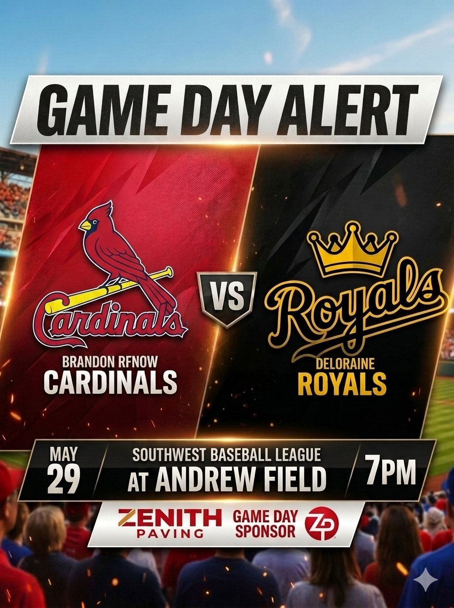 RFNOWCardinals's tweet photo. Game Day!
🆚Deloraine Royals
🕑7:00 PM
📍Andrew’s Field
#CardsNation https://t.co/rjIBsAZgfw