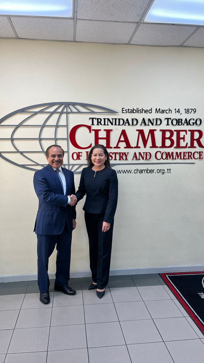 EmbaMexTT's tweet photo. Fue un gusto para el Embajador sostener una reunión de trabajo con la nueva Presidenta de la TT Chamber, la Sra. Karen Yip Chuck, con quien dialogó sobre las actividades que podrán desarrollarse conjuntamente durante 2026 (1/2) https://t.co/tZAqgljyyw