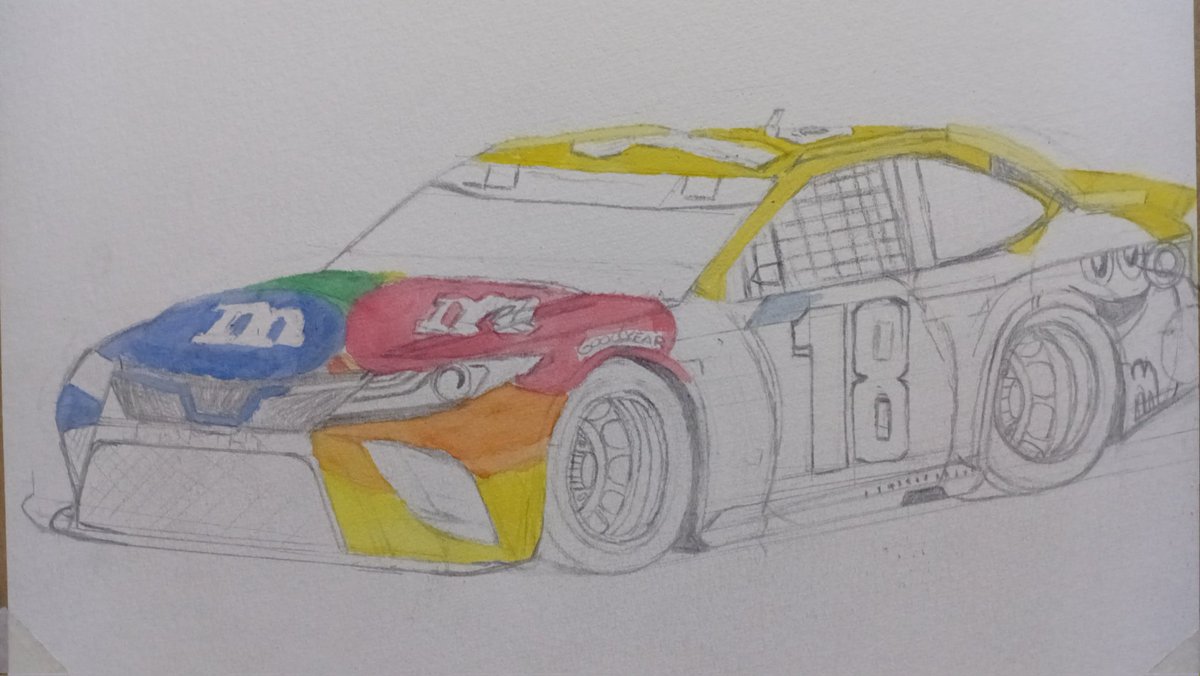 zixv65's tweet photo. It's one of those drawings that I really can't believe I'm doing myself. From kyle busch #watercolors #TraditionalWork #ArtistOnX #artshare #artmoots #nascar https://t.co/EE4XRHuYGi