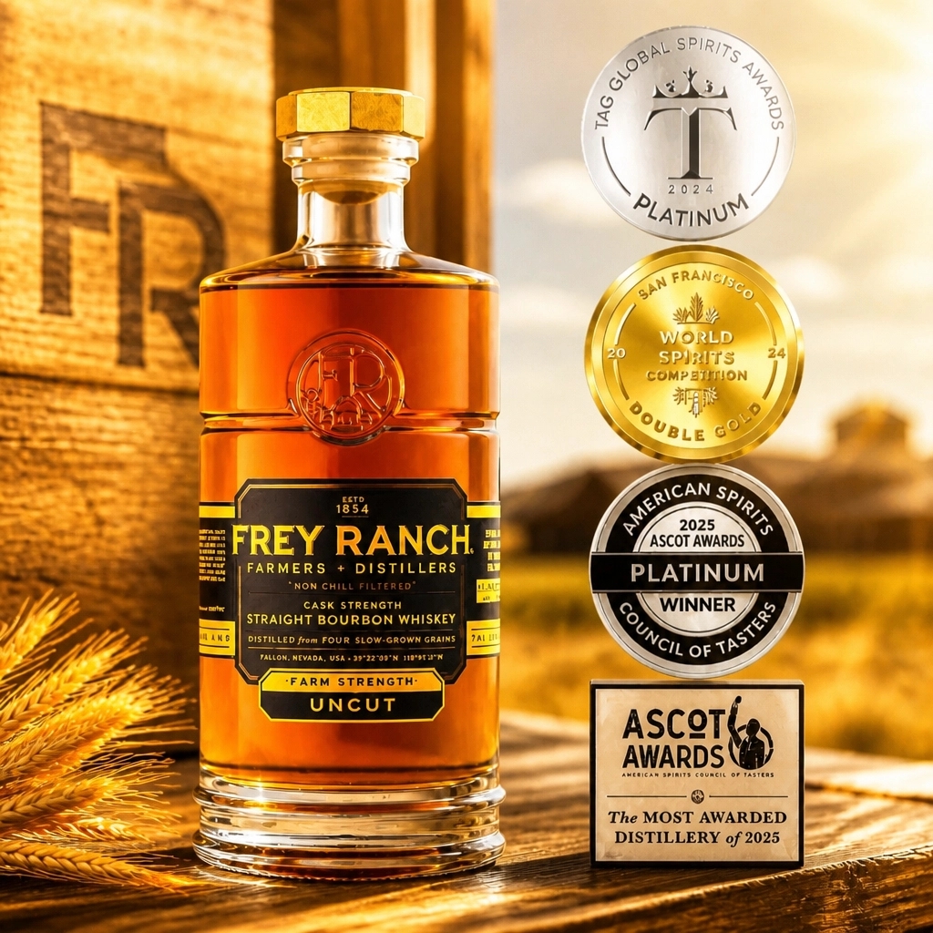 SelectDist21894's tweet photo. Taste it exactly as they do on the ranch. 🥃

Frey Ranch Farm Strength Uncut is here: 100% estate-grown and raw at 120-132 proof. Try it side-by-side with our 90 proof.

Order TODAY at https://t.co/wvcQJAAqlL.

#FreyRanch #Bourbon #NevadaMade #CraftSpirits https://t.co/KpDlxBy3R4