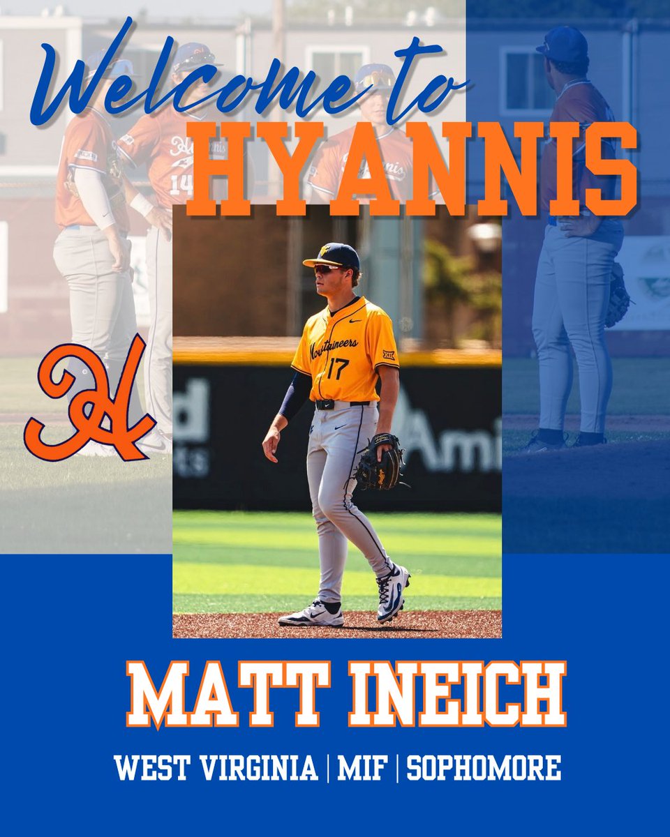 harborhawks's tweet photo. Excited to welcome a big glove to Hyannis! Welcome sophomore middle infielder out of West Virginia, Matt Ineich!

Ineich, a 2026 Big 12 Honorable Mention choice, slashed .304/.435/.440 with 42 walks and a .978 fielding percentage this spring. https://t.co/omWEdFm1ap